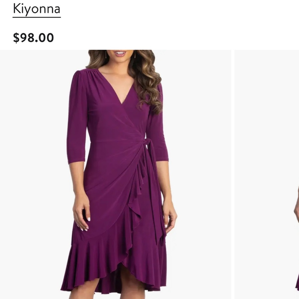 Kiyonna Whimsy Wrap Dress in Fuchsia